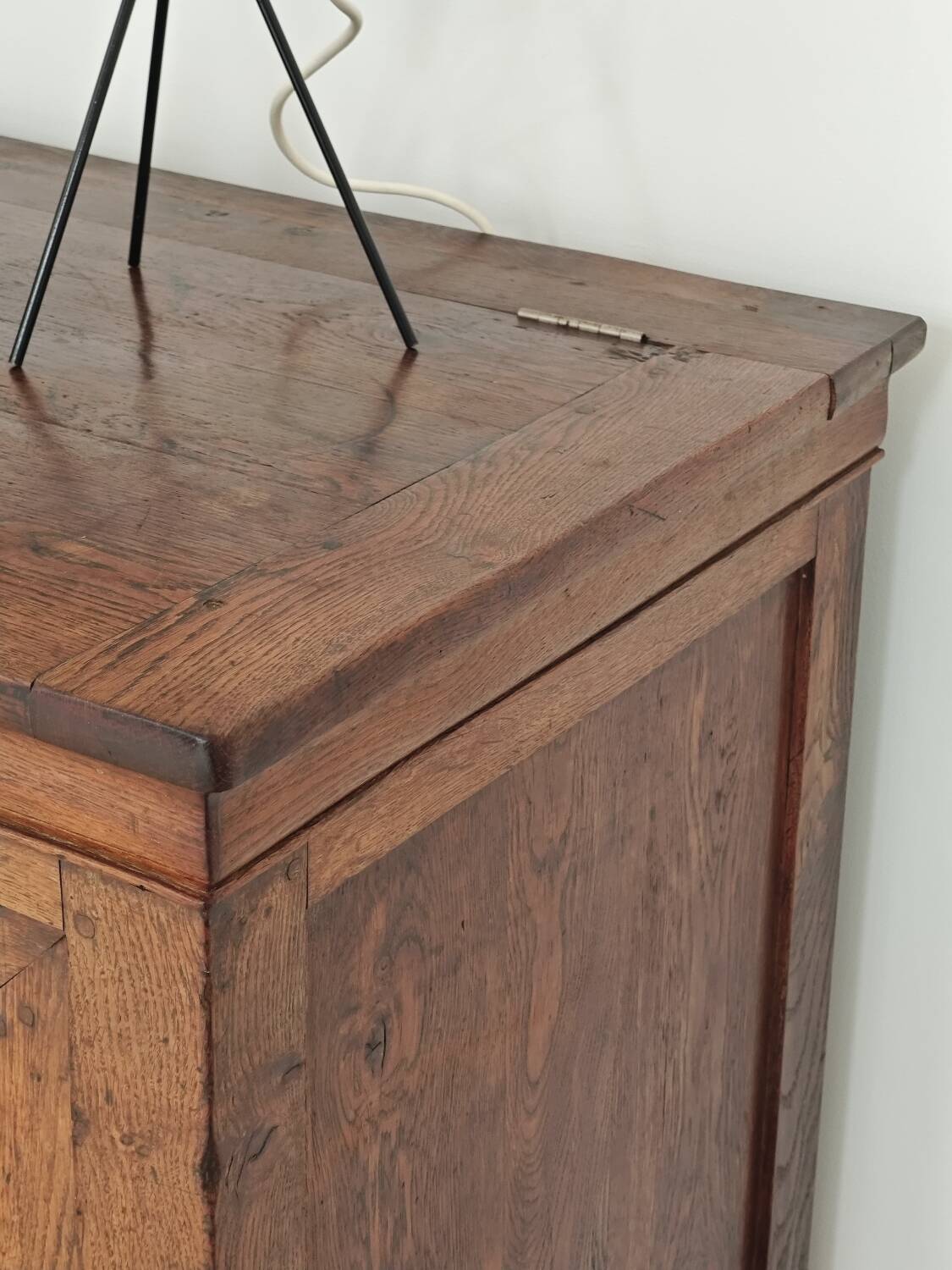 Antique solid wood workbench, dough cabinet from the 18th century.