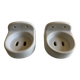 Pair of white porcelain bathroom shelves 1950