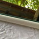 Vintage Space Age mirror / 70s rounded white tubular frame — 71 x 55