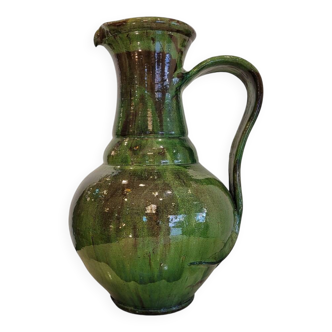 Gran jarrón / Jarra, Provenzal style, Cerámica de Biot esmaltado en verde, s. XX – France