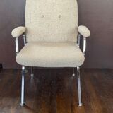 Armchair in fabrics and chromed metal from the 70s/80s