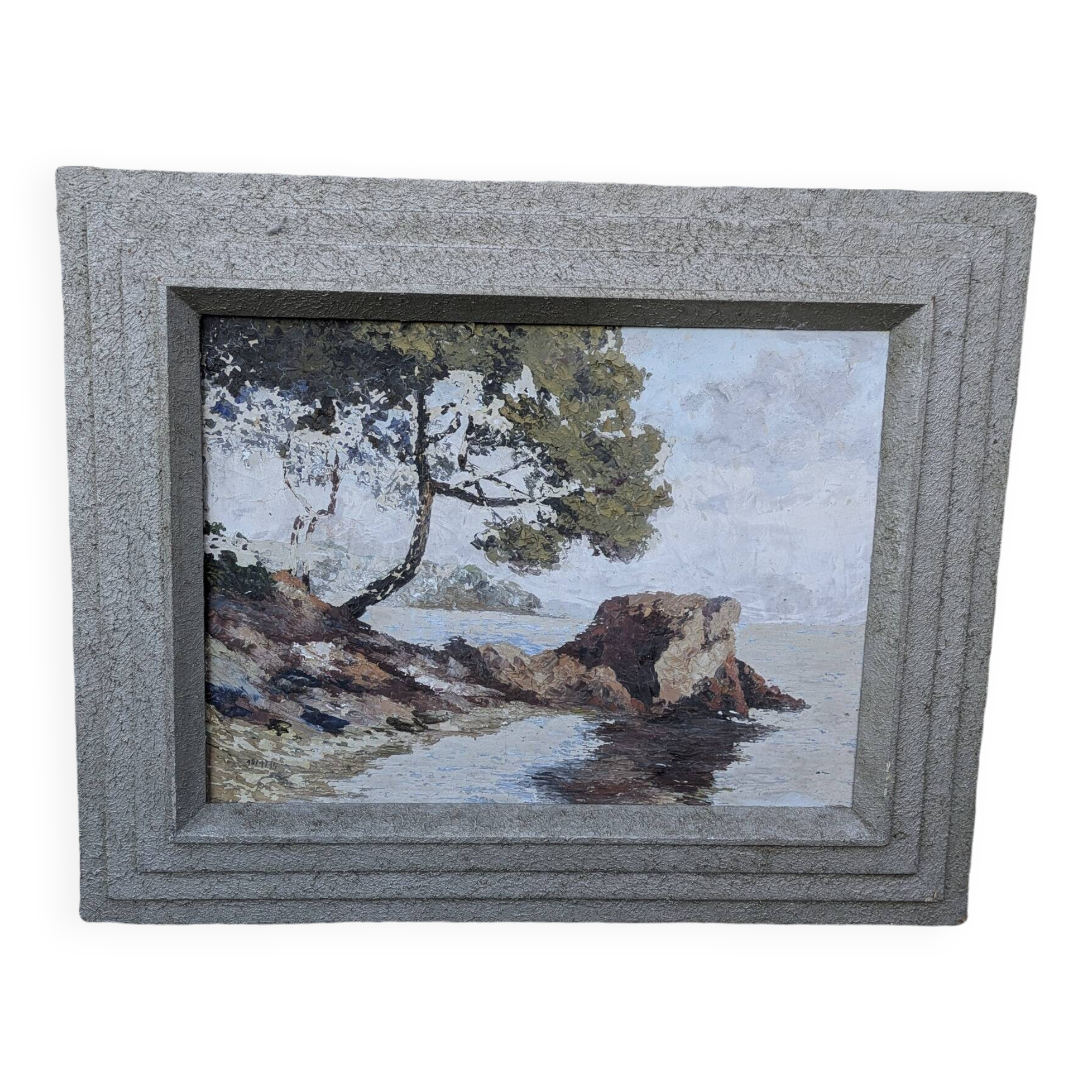 Oil on canvas, coastal landscape