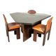 Mid-century dining table and 3 chairs by Silvio Coppola for Fratelli Montina, Italy, 1970s