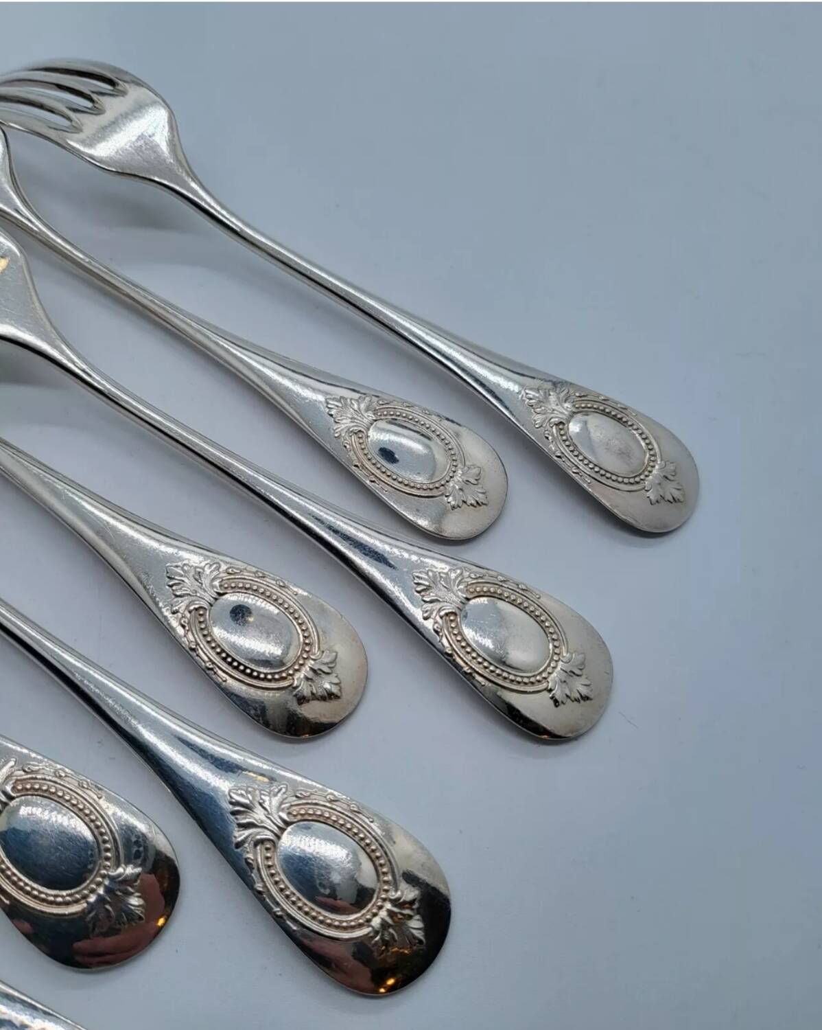 Alfenide Silver Plated Table Forks Set of 7