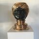 Nubian head vase or pot in black ceramic dlg by Piero Fornasetti