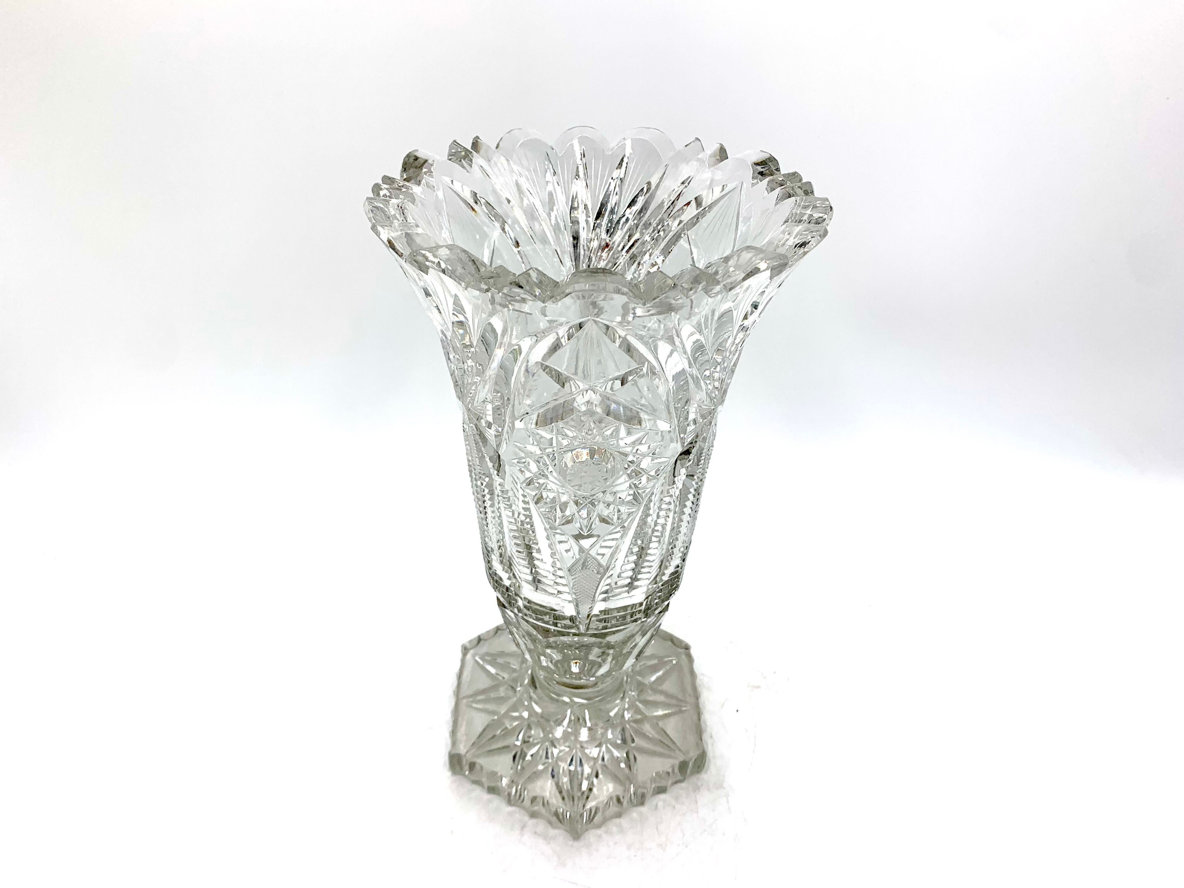 Midcentury Crystal Vase, Poland, 1960