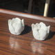 Pair of ceramic flower candle holders handcrafted