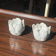Pair of ceramic flower candle holders handcrafted