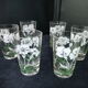 Set of 6 glass tea glasses screen-printed decoration