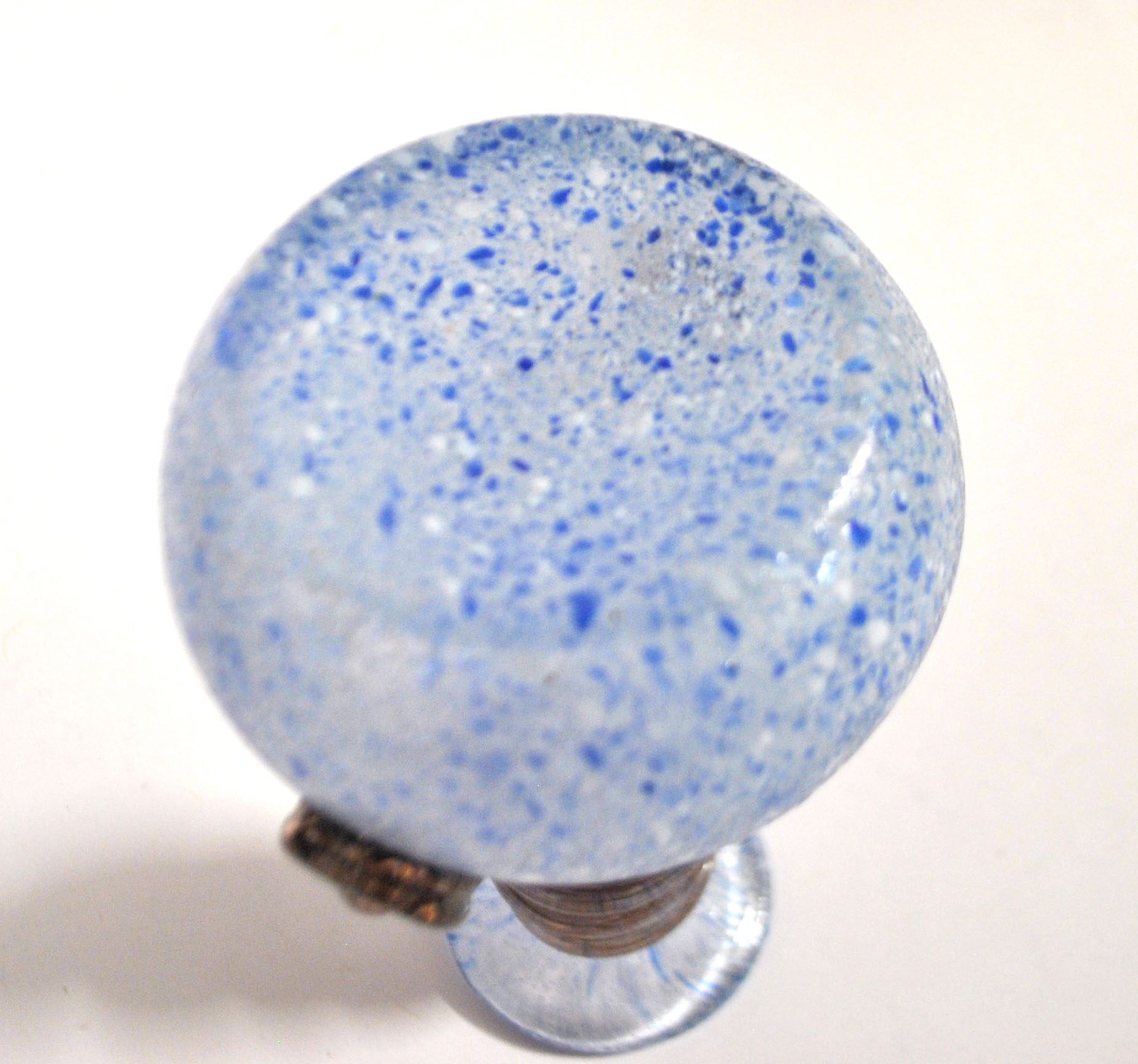 Coloured vase in blue and white glass paste – Murano bottle Italy