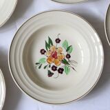 Set of 5 hollow plates Boch La Louvière, vintage