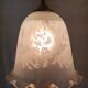 Suspension style Art Nouveau glass globe with screen-printed floral pattern.