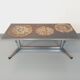 Vintage ceramic and chrome metal coffee table from the 70s