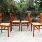 4 chaises paillées
