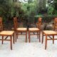 4 straw chairs