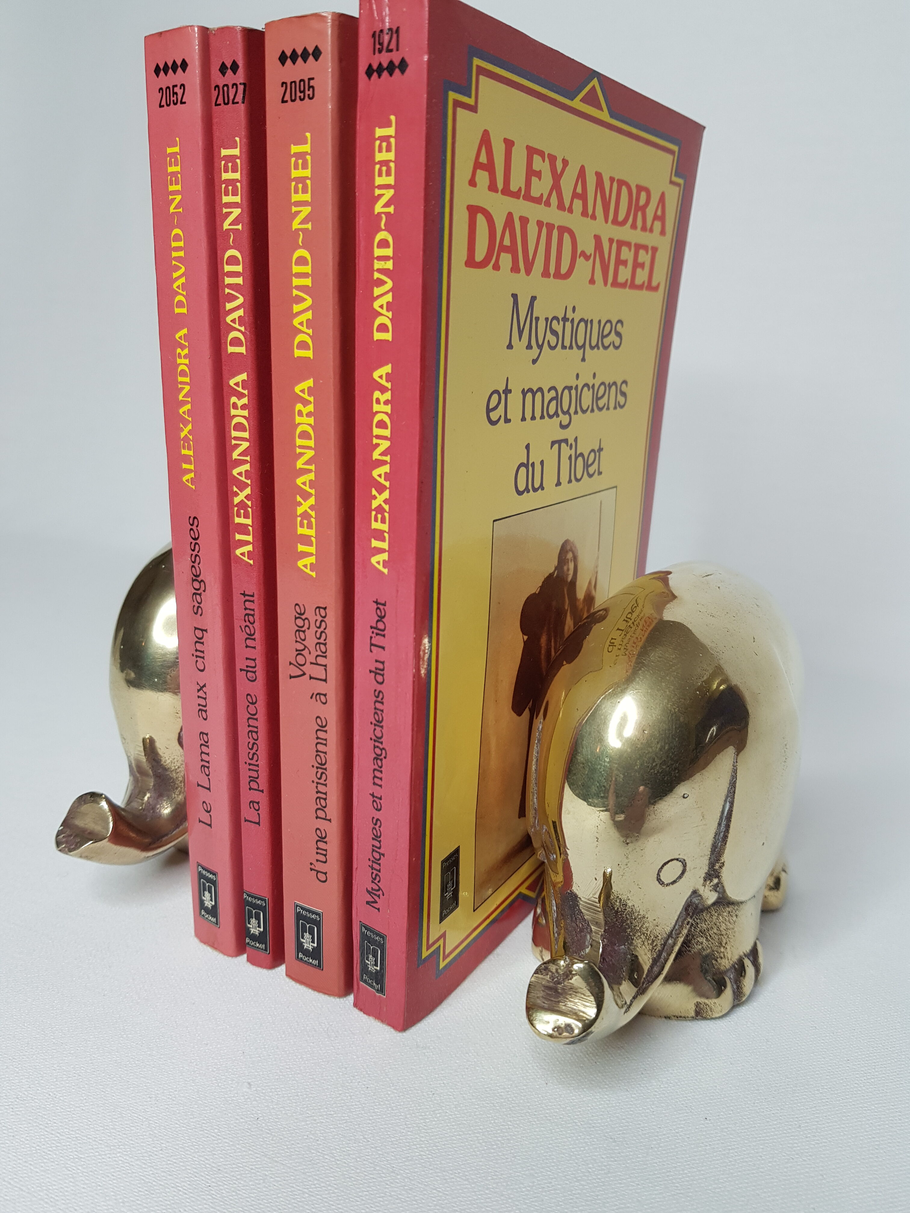 Pair of brass elephant design Massiv Messing