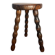Round wooden tripod stool