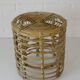 Vintage bamboo stool rattan plant stand mid-century wicker side table