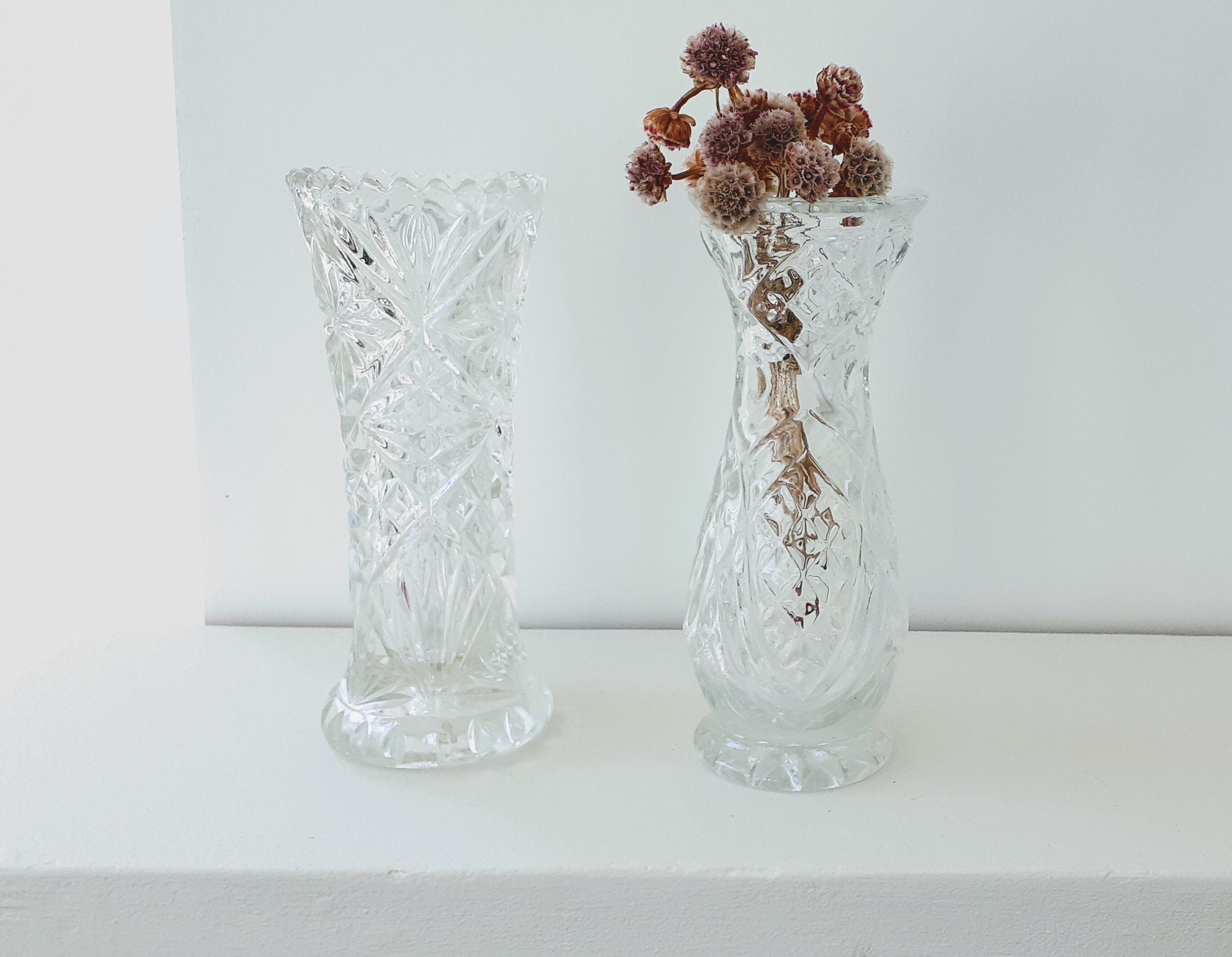 Vases in cut crystal