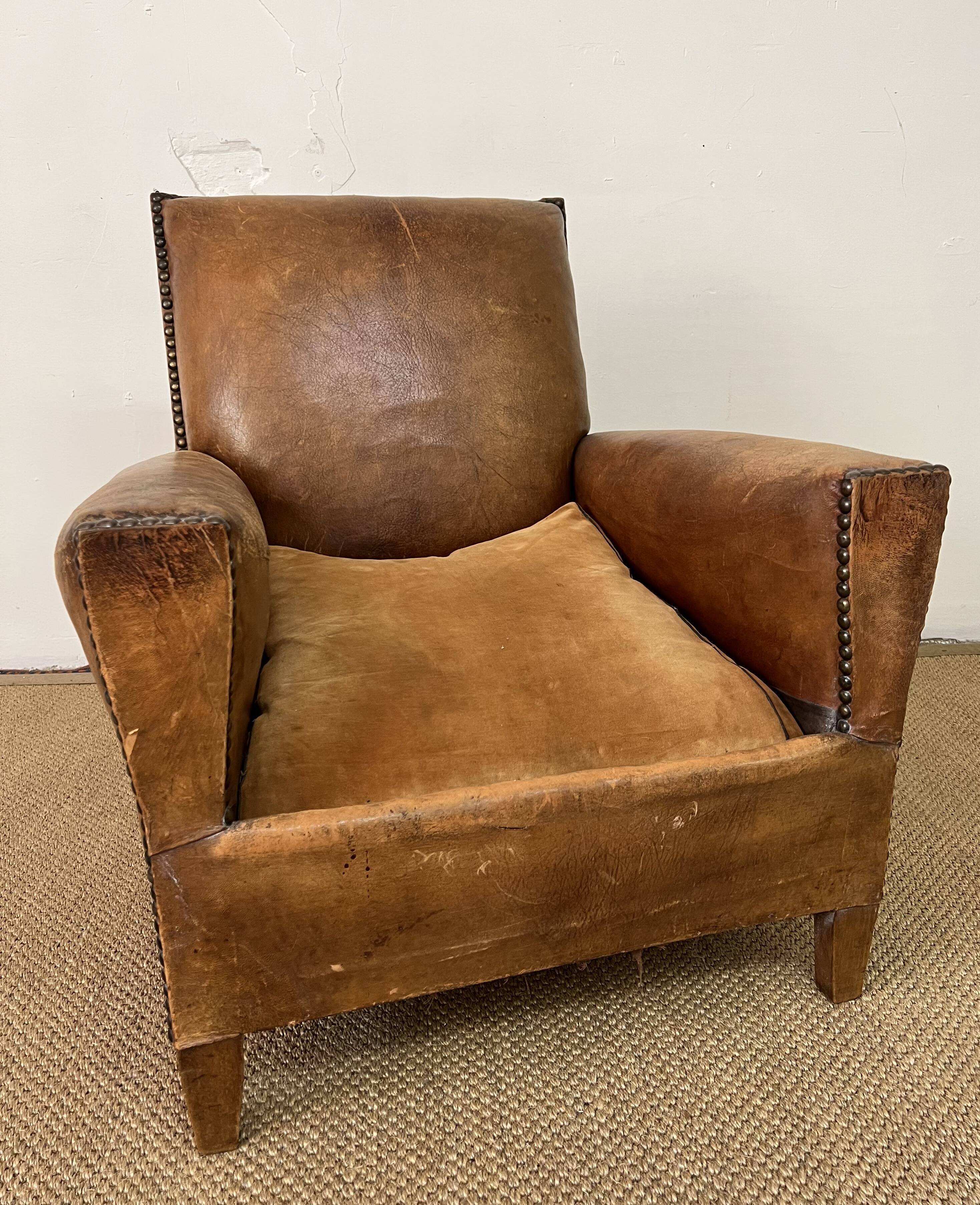 Leather club chair