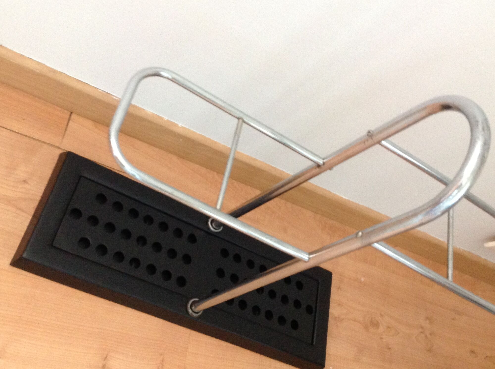 Chrome plated metal umbrella holder and black base 60/70 years