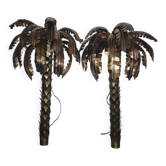 Palm tree brass wall lights