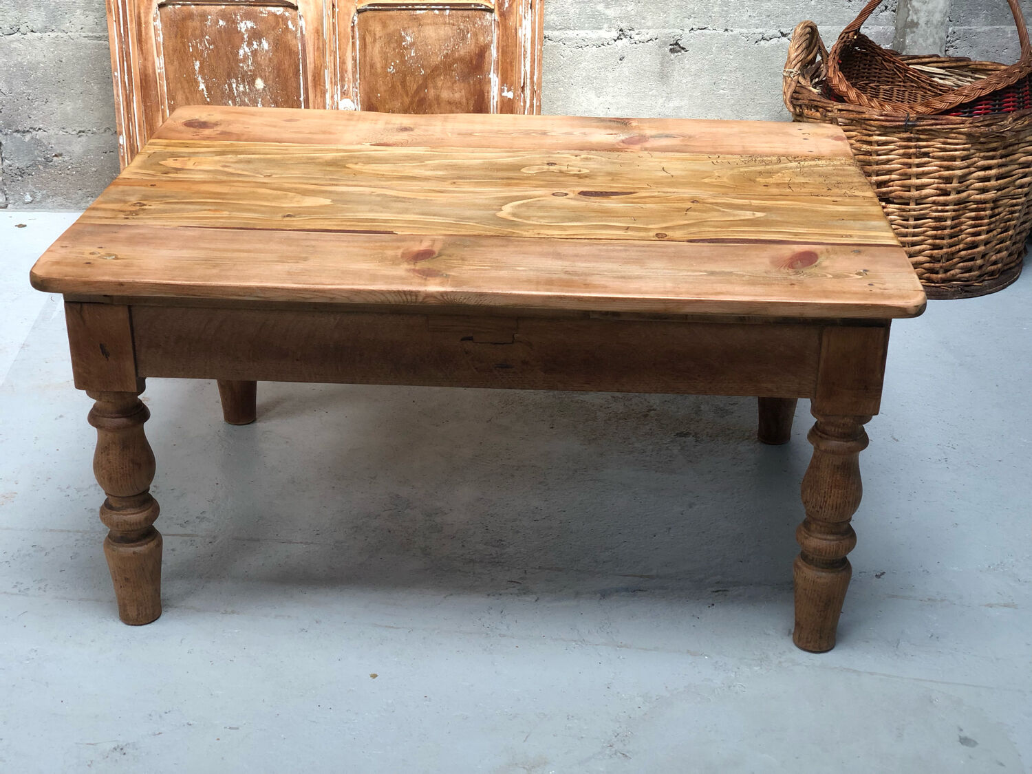 Old coffee table turned legs
