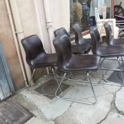 Set of 6 ergonomic chairs circa 1960