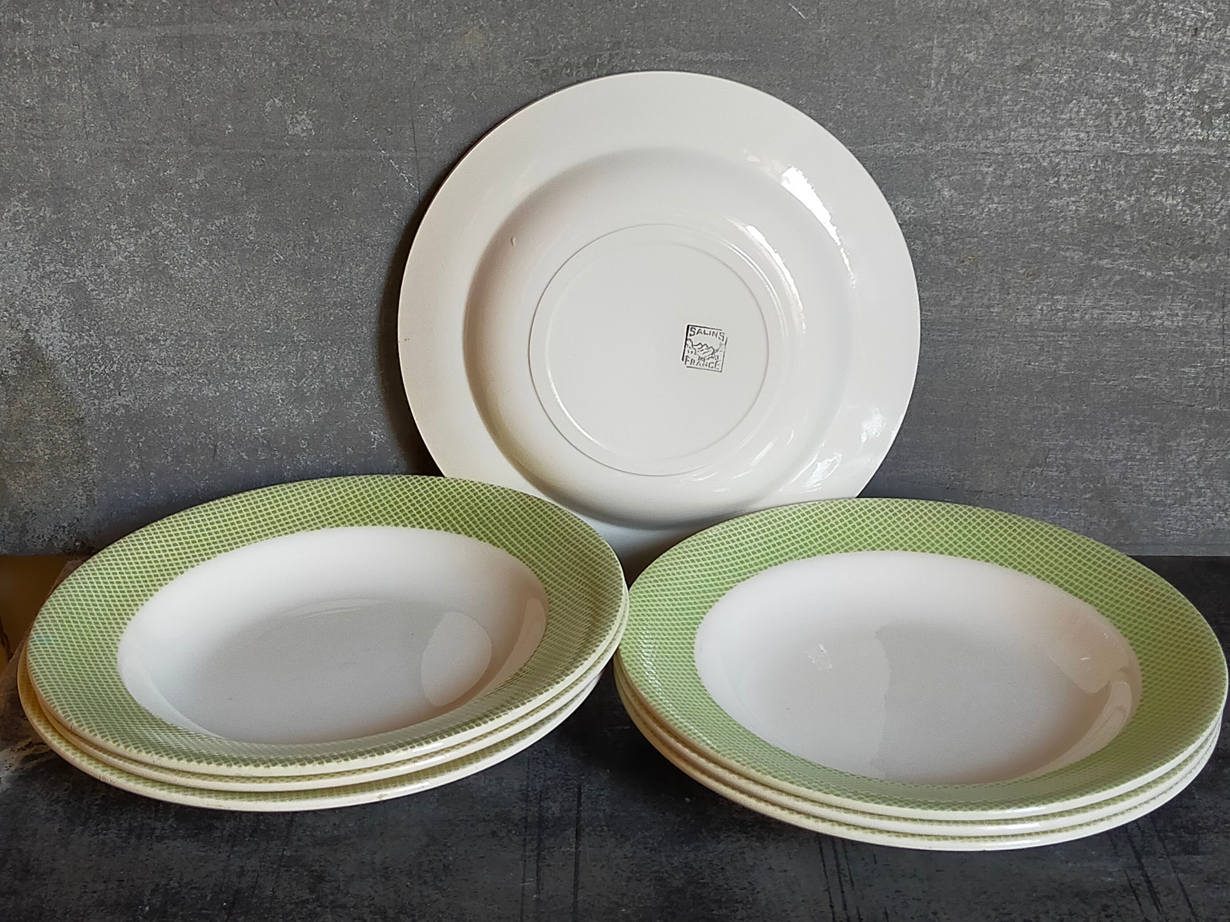 Eight earthenware plates from salins 50s
