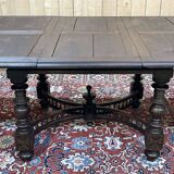 Oak dining table with beech base and 3 extensions