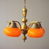 Brass ceiling chandelier, 1960s