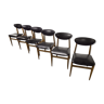 6 chaises en teck avec dossier oval