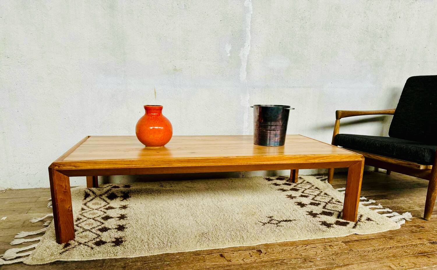 Vintage light wood coffee table from the 1960s