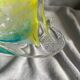 Centre de table sur pied en verre soufflé