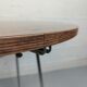 Foldable brown formica table compass legs