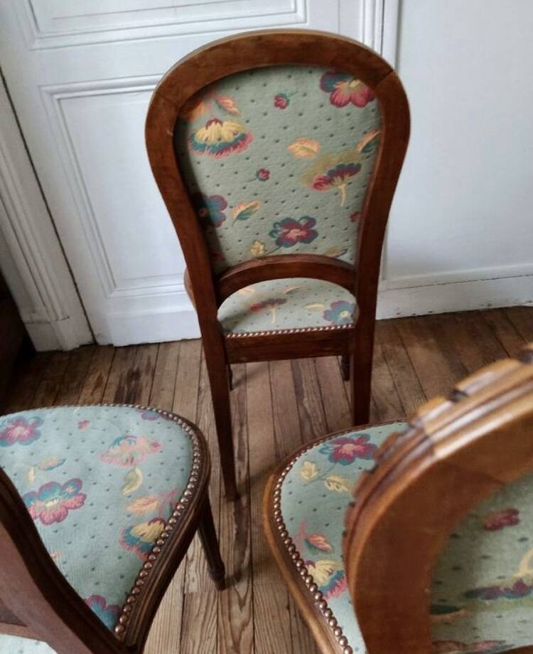 Set of 7 antique upholstered chairs