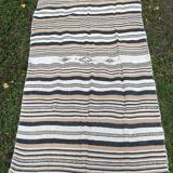 Algerian striped wool blanket or sofa cover with central motif