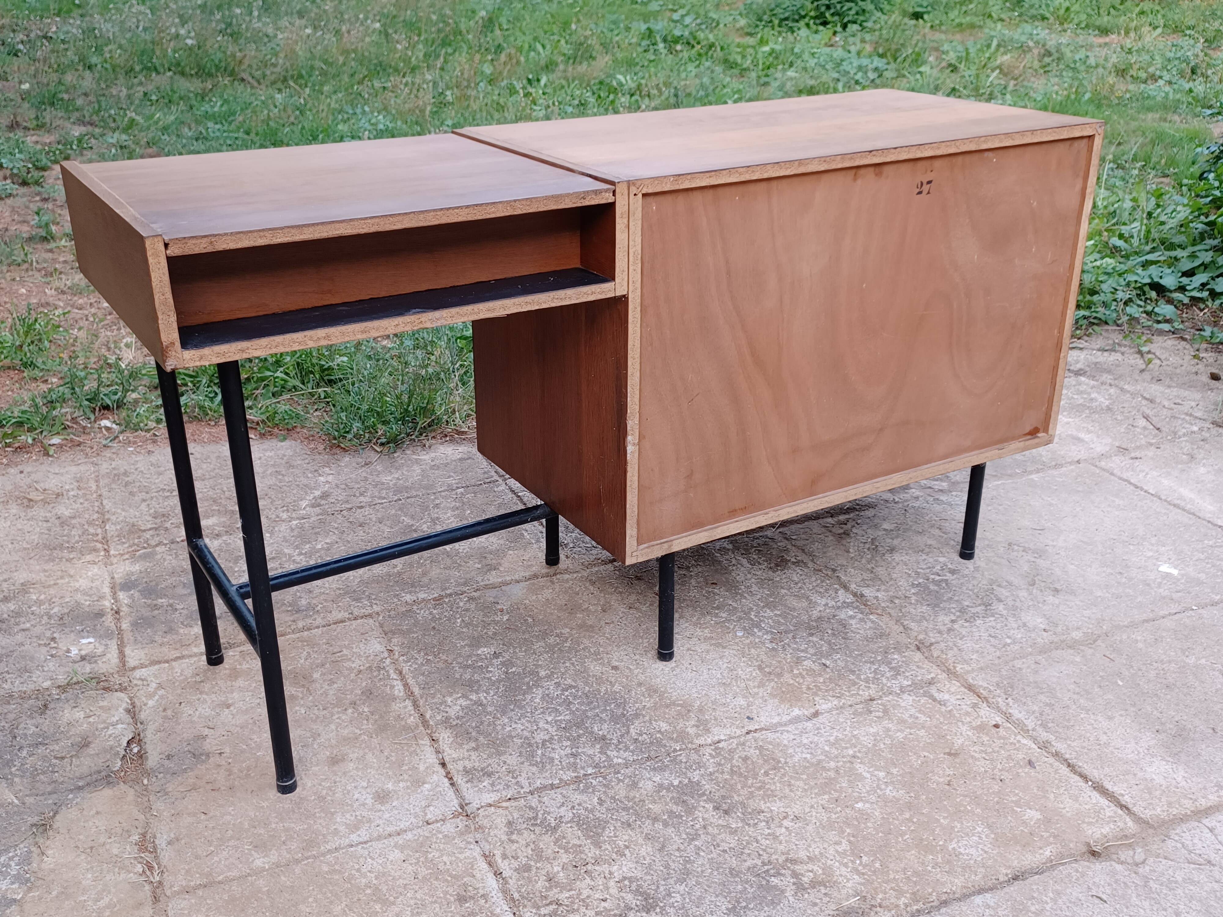 Vintage Scandinavian-style dressing table and chest of drawers by Claude Vassal, available at Magasins Pilotes.