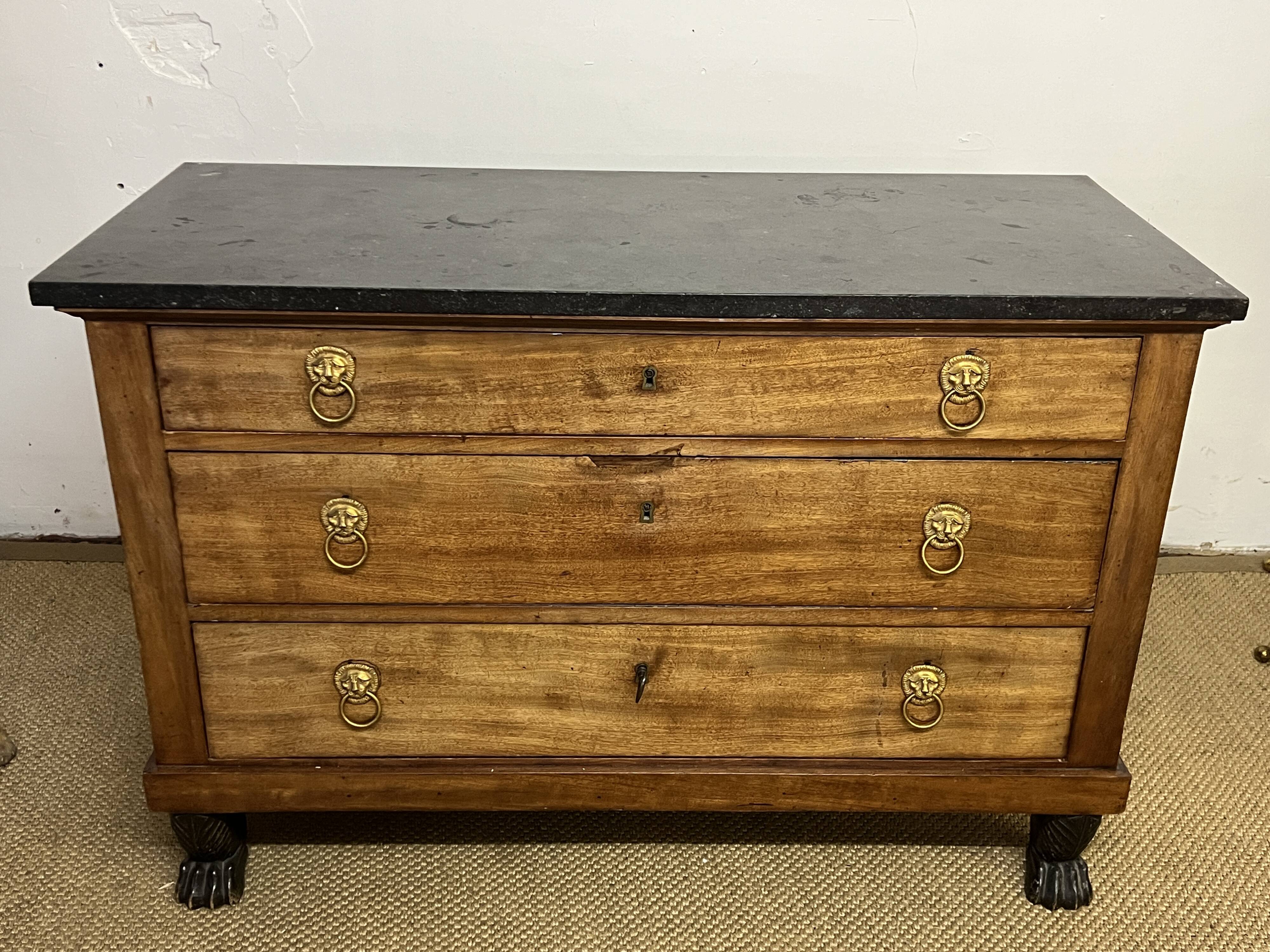 Empire chest of drawers returned from Egypt