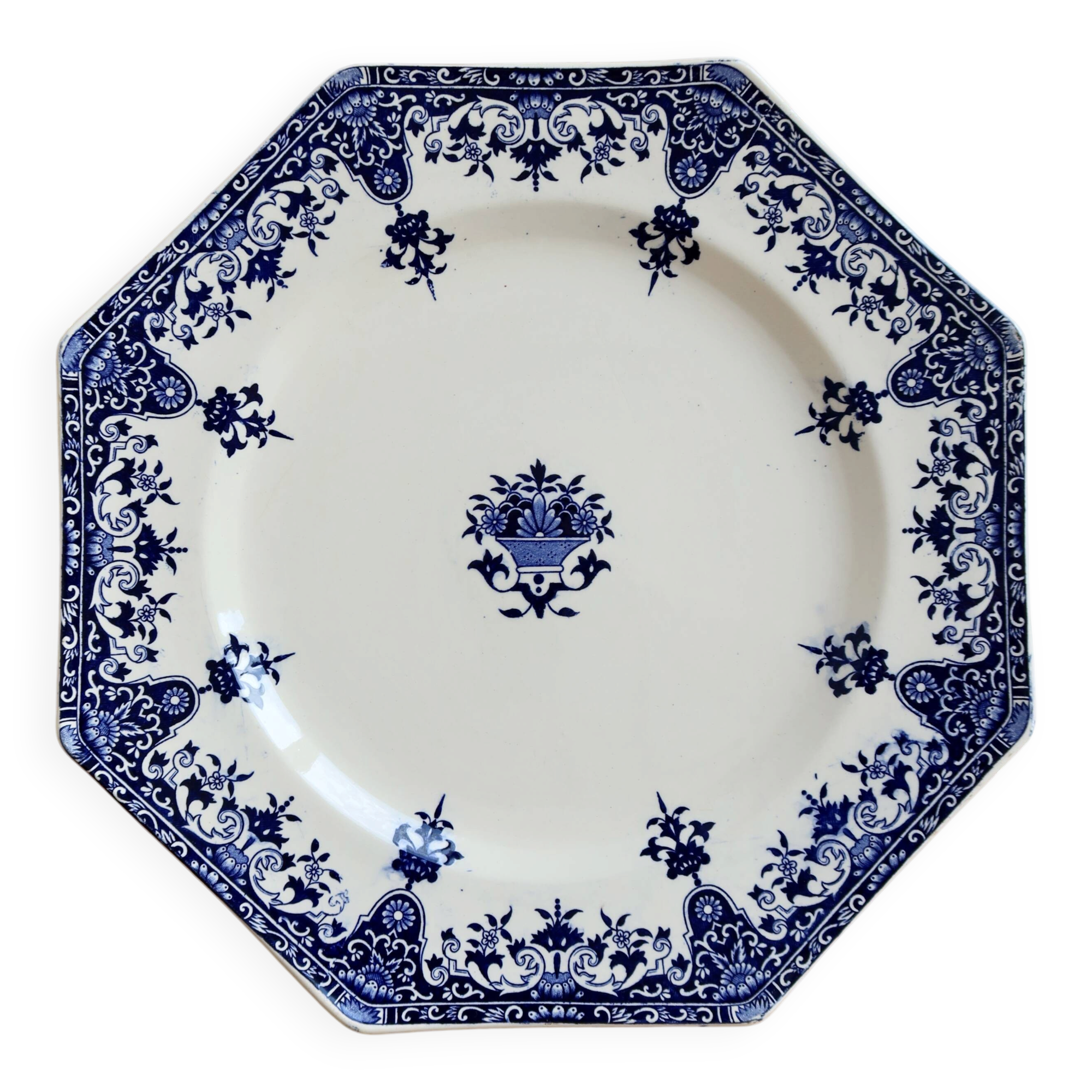 Ironstone serving dish Longchamp model Rouen 19th century