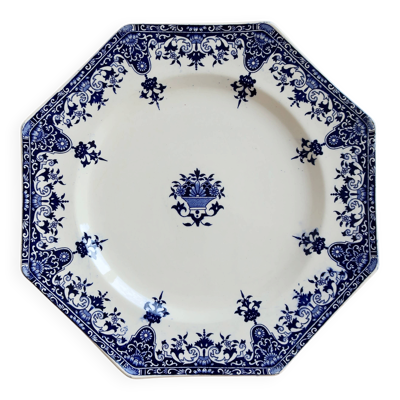 Plat de service terre de fer Longchamp modèle Rouen XIXe siècle