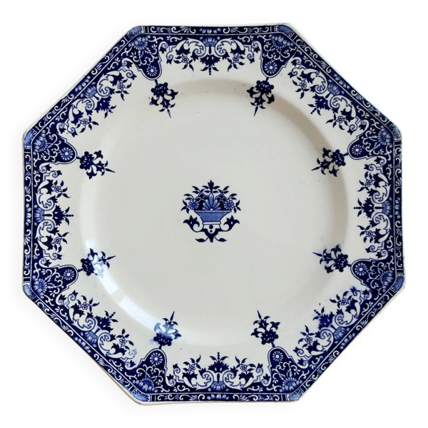 Plat de service terre de fer Longchamp modèle Rouen XIXe siècle