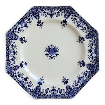 Plat de service terre de fer Longchamp modèle Rouen XIXe siècle