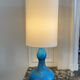 Lampe vintage en céramique bleue style année 70  trés décorative