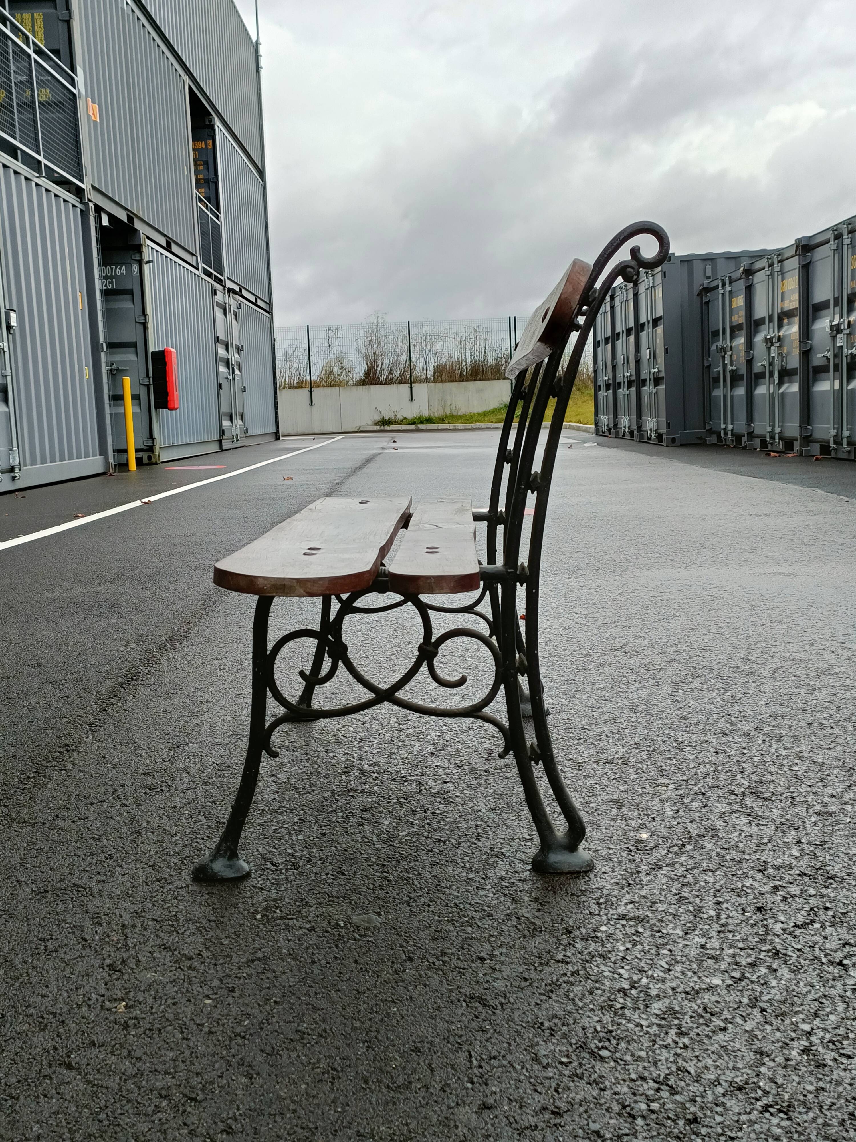 Old garden bench cast iron legs