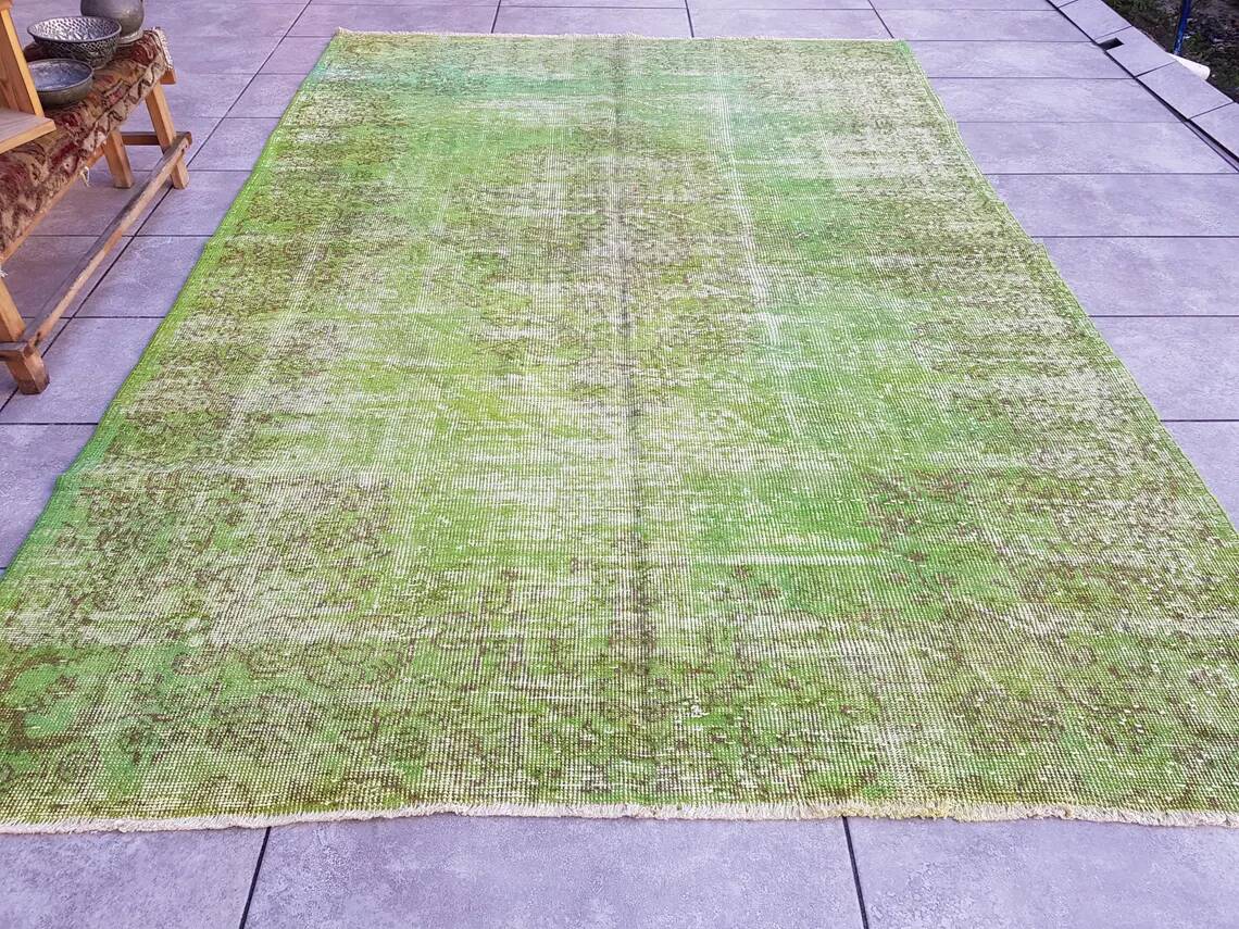 Green Vintage Turkish Rug sku v711