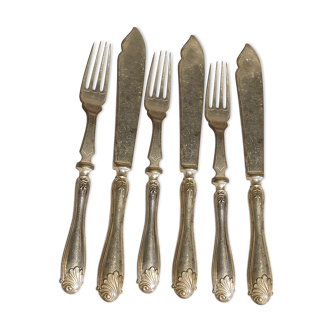 Cutlery in solid silver very worked marked W.H sterling