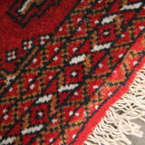 Persian rug handwoven red wool turkmen living room area rug- 60x130cm