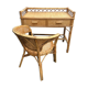 Bureau en rotin avec chaise