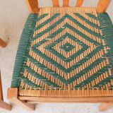 Wooden and rattan countryside canne chair